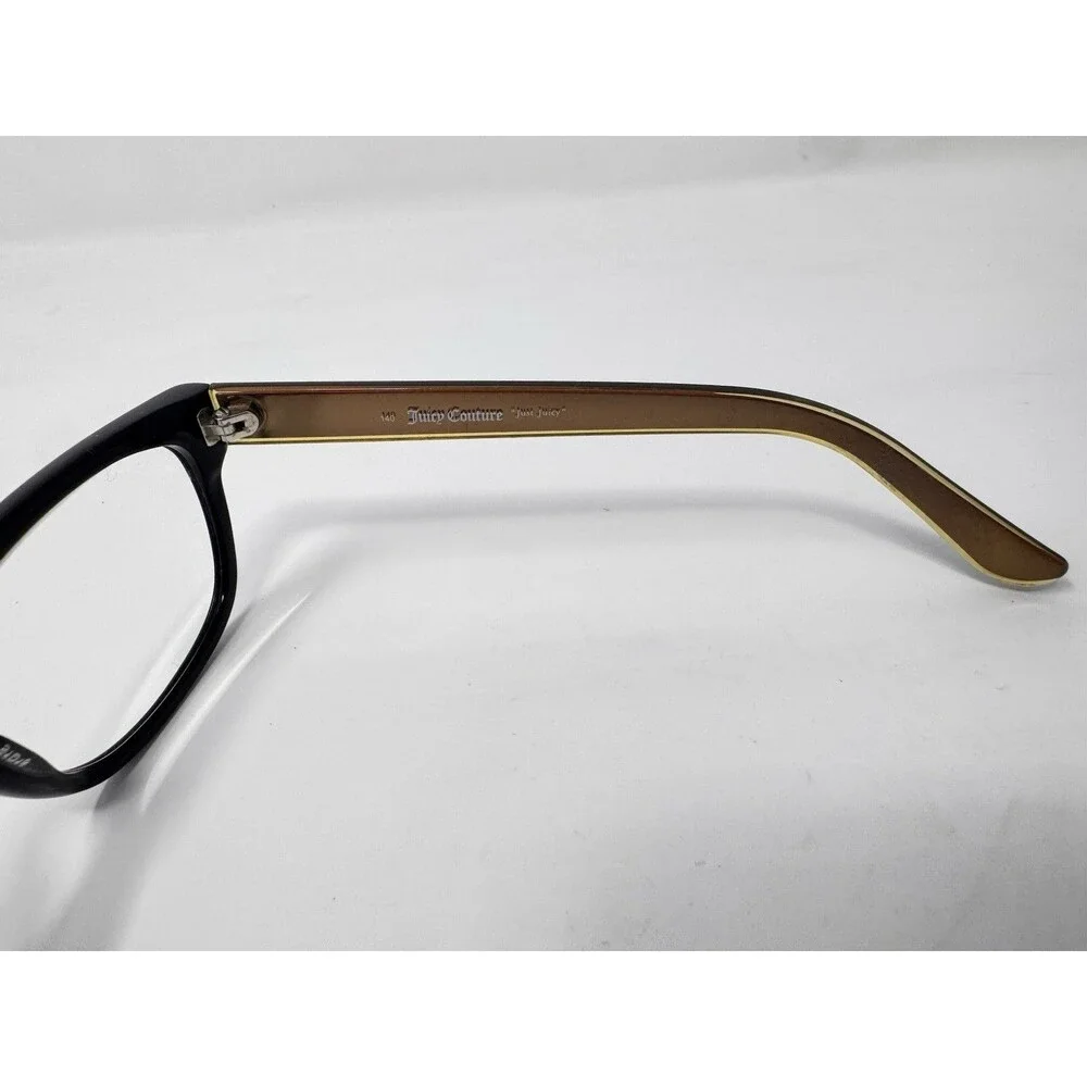 Juicy Couture JU141 0807 Eyeglass Frames Only 140 Black Gold Authentic